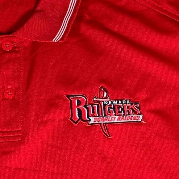 Adidas Mens Rutgers Scarlet Raiders Climalite Short Sleeve Golf Polo Red XL‎ - Picture 3 of 11